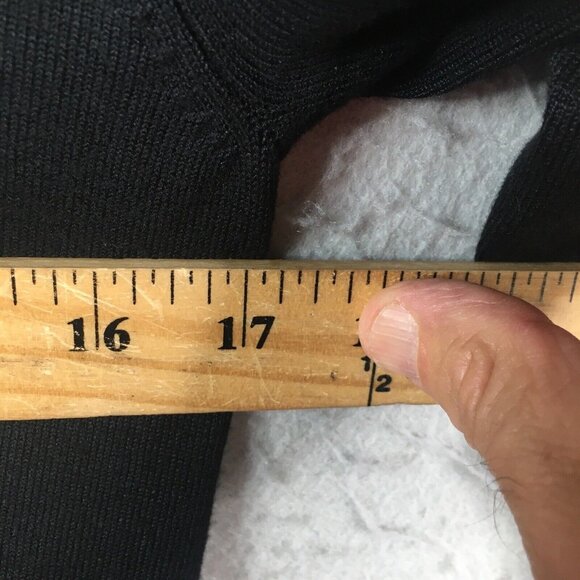 Vintage IB Diffusion Sweater Woemsn Small Black Cardigan Gray Rosettes Artsy - Picture 3 of 16